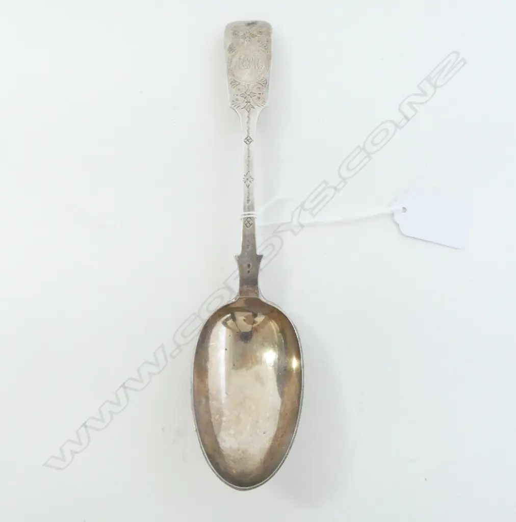 VICTORIAN SILVER TABLE SPOON engraved London 1887 81gms Image 1++