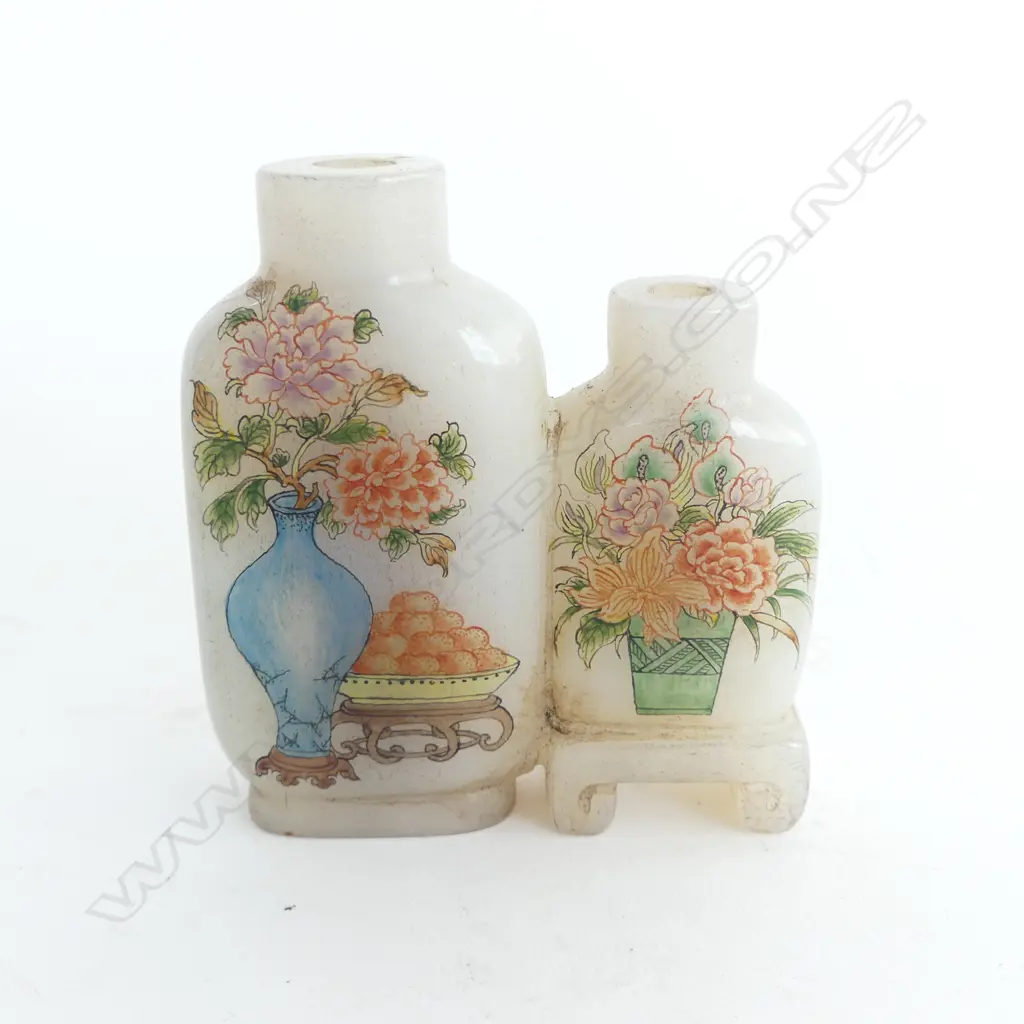 CHINESE DOUBLE SNUFF BOTTLE H.75mm no lids Image 1++