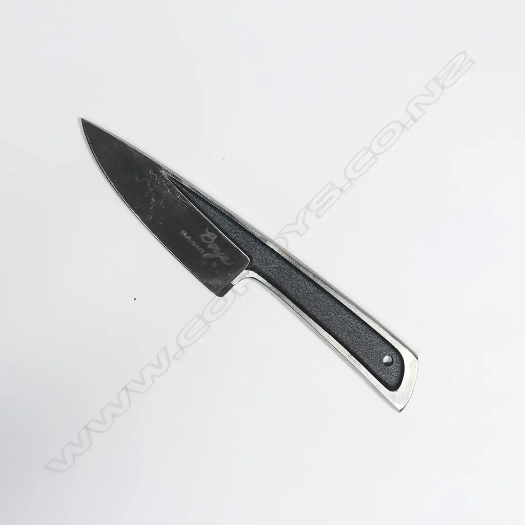 BOYE BASIC 3. CARBIDE CRYSTAL BLADE. NYLON SHEATH w BRASS LINER. L.200mm Image 1++