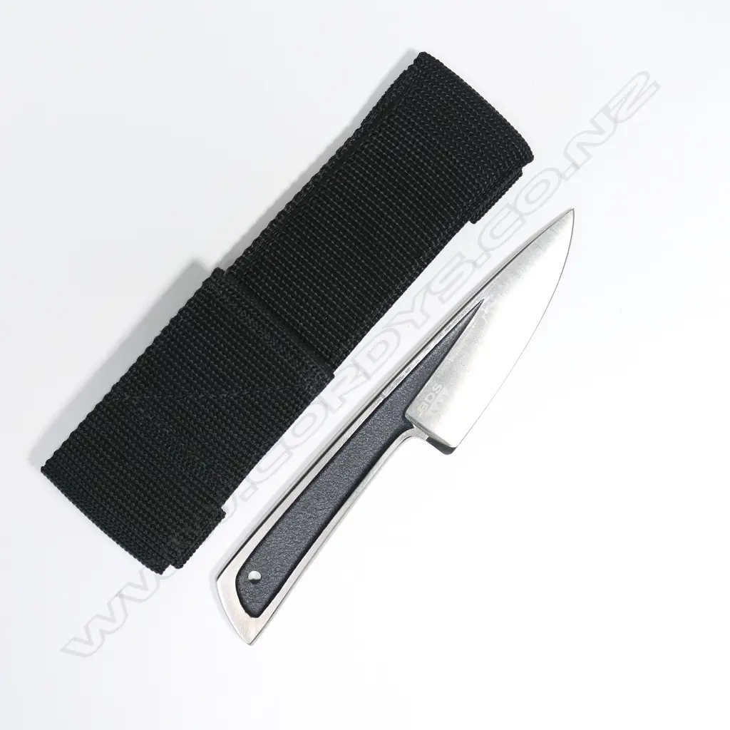 BOYE BASIC 3. CARBIDE CRYSTAL BLADE. NYLON SHEATH w BRASS LINER. L.200mm Image 1++