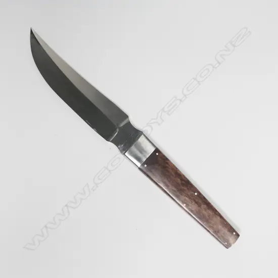 CUSTOM BOWIE KNIFE w ANTLER HANDLE. L.255mm