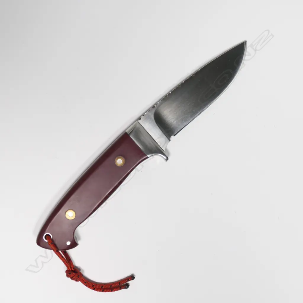CUSTOM HAND FORGED HUNTING KNIFE. SPINE w DETAILED DESIGN. L.220mm Image 1++