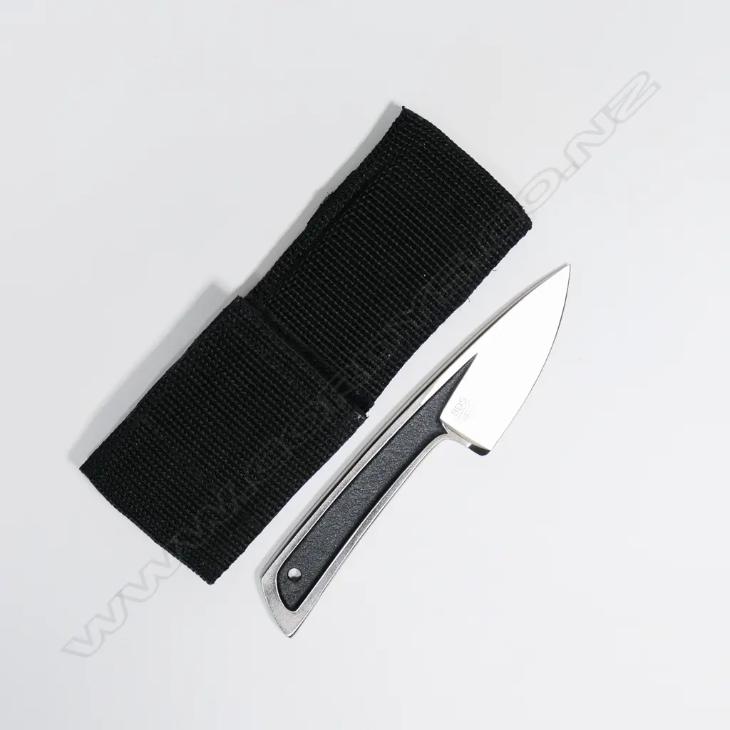 BOYE BASIC 2. CARBIDE CRYSTAL BLADE. NYLON SHEATH w BRASS LINER. L.160mm Image 1++