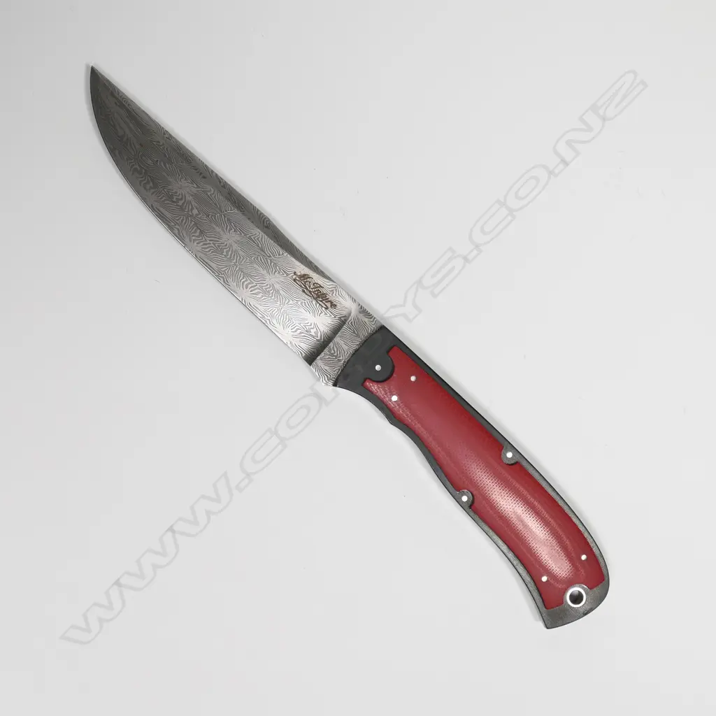 CUSTOM SHAWN MCINTYRE (AUS) HUNTER. DAMASCUS BLADE. L.150mm Image 1++
