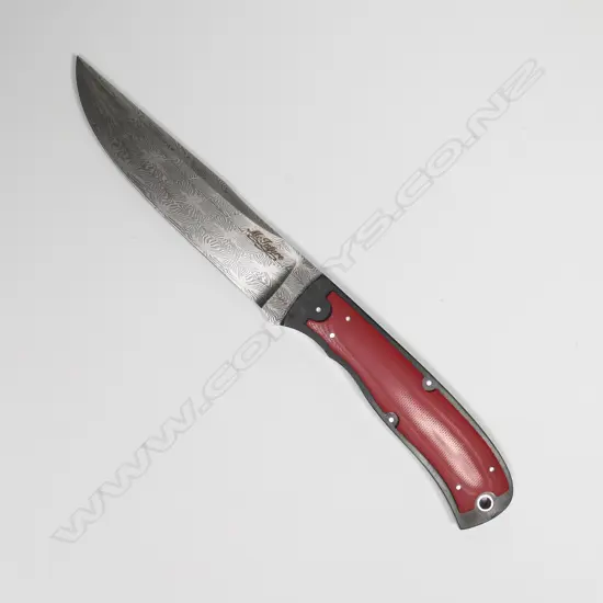 CUSTOM SHAWN MCINTYRE (AUS) HUNTER. DAMASCUS BLADE. L.150mm