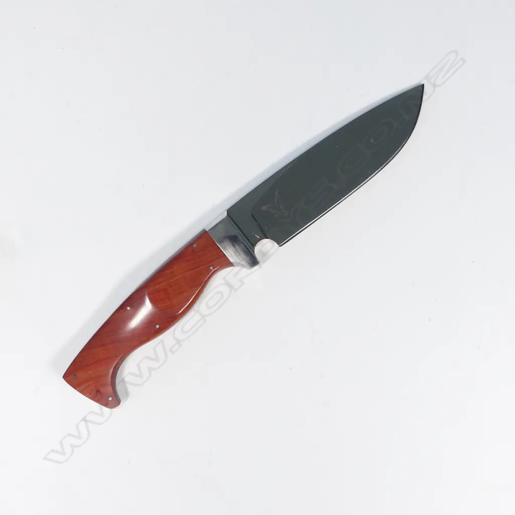 CUSTOM EAGLE MARKED HUNTING KNIFE. WOOD HANDLE. L.140mm Image 1++