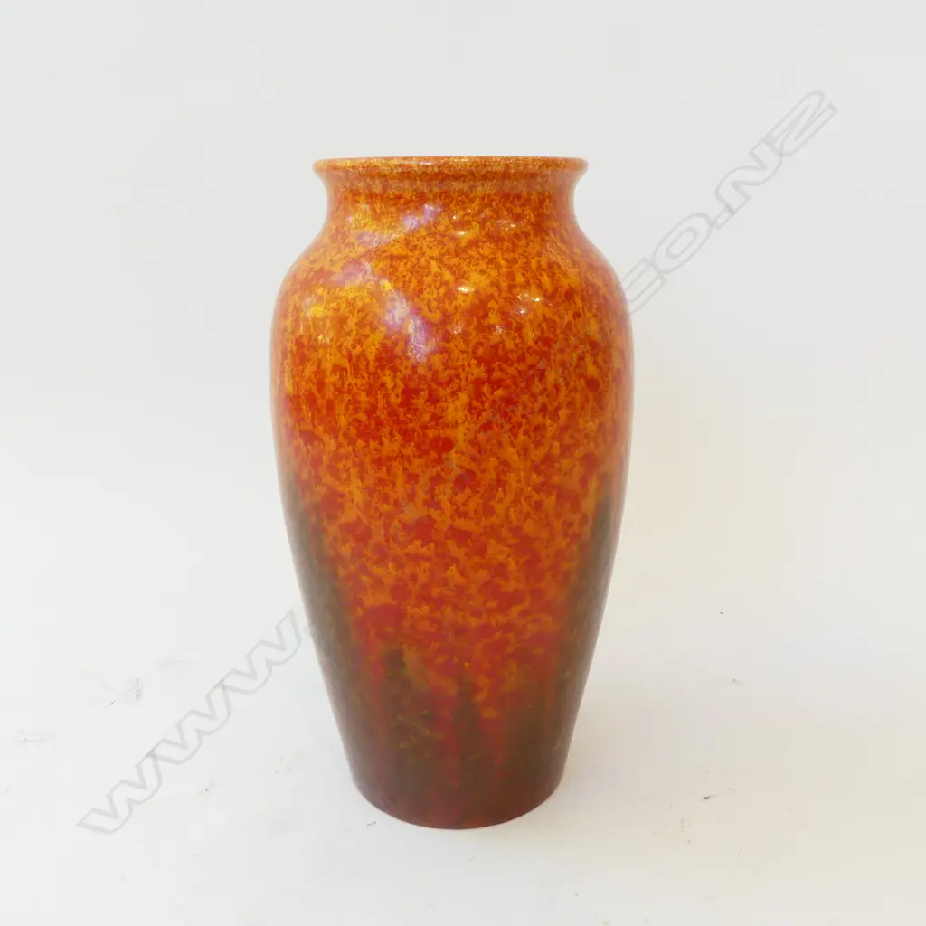 ROYAL LANCASTRIAN VASE, ORANGE GLAZE H.245mm Image 1++