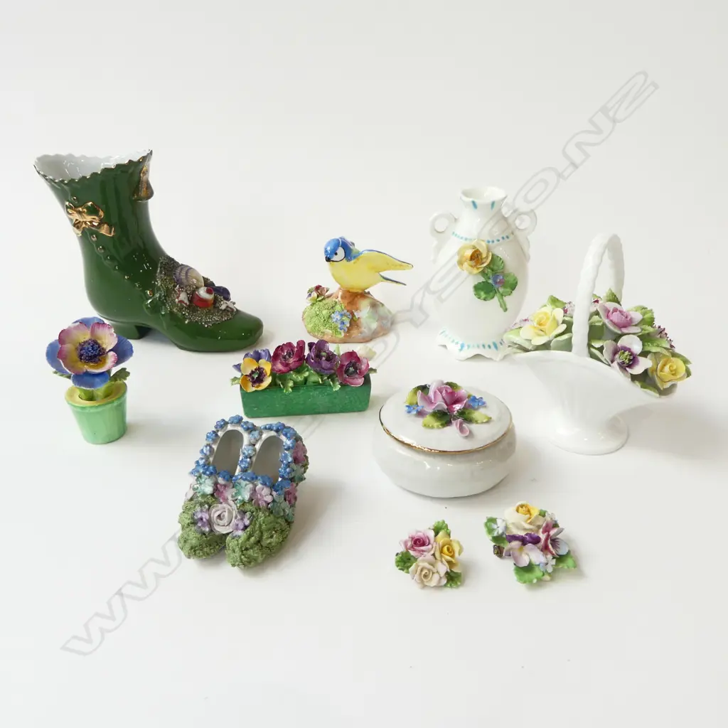 COLLECTION 10PCS VINTAGE FLORAL CHINA H120 TALLEST Image 1++