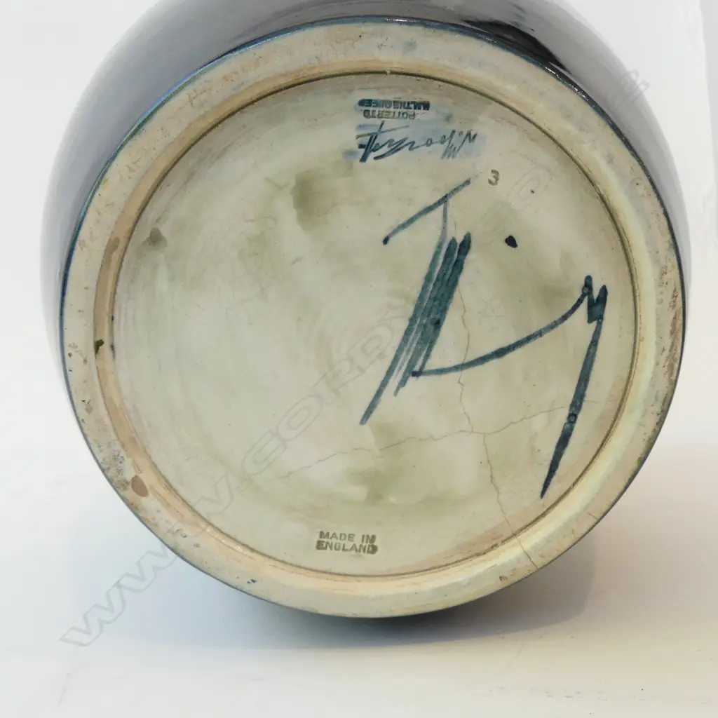 LGE WALTER MOORCROFT OVOID ORCHID PATTERN VASE H.260mm initialled. Star crack to base Image 1++