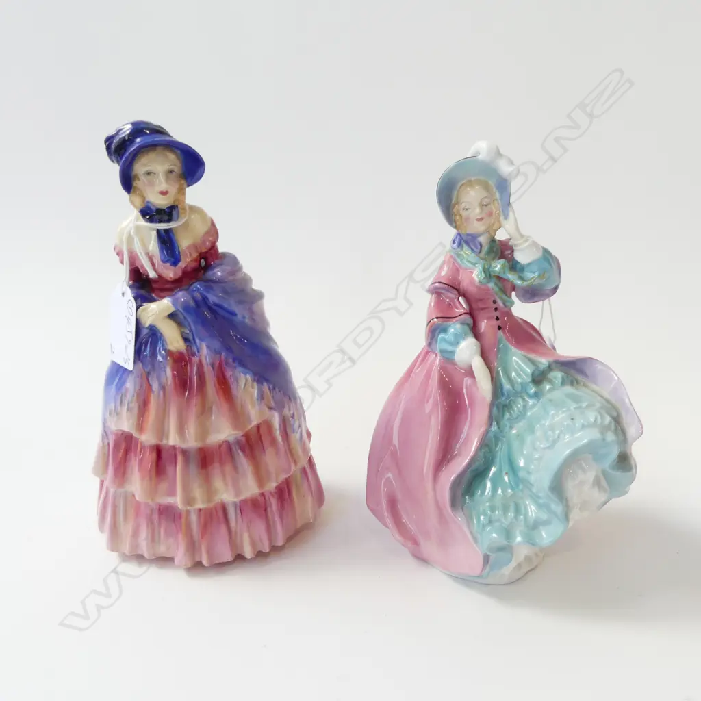 TWO R/DOULTON FIGS ' VICTORIAN LADY' H. 205mm & 'SPRING MORNING', H. 195mm Image 1++