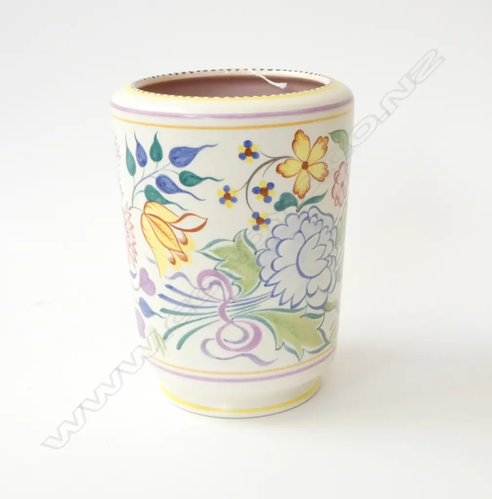 POOLE VASE, HAND PAINTED FLORAL DESIGN H.200mm Image 1++