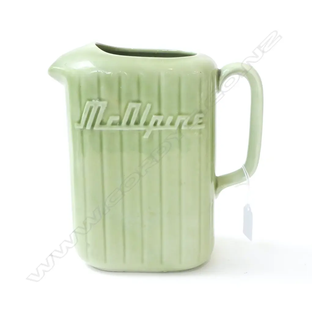CROWN LYNN MC ALPINE JUG GREEN H. 215mm Image 1++