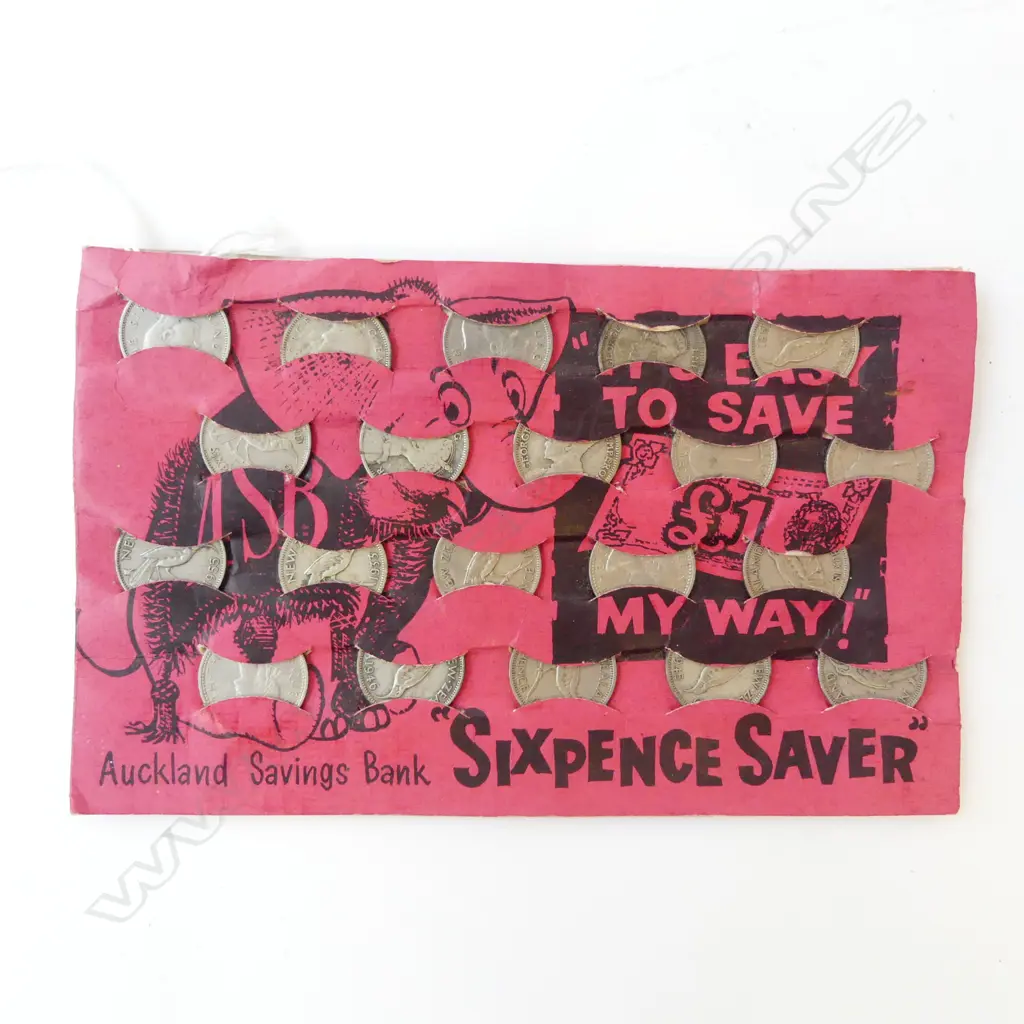 VINTAGE ASB NZ SIXPENCE SAVER FOLDER Image 1++
