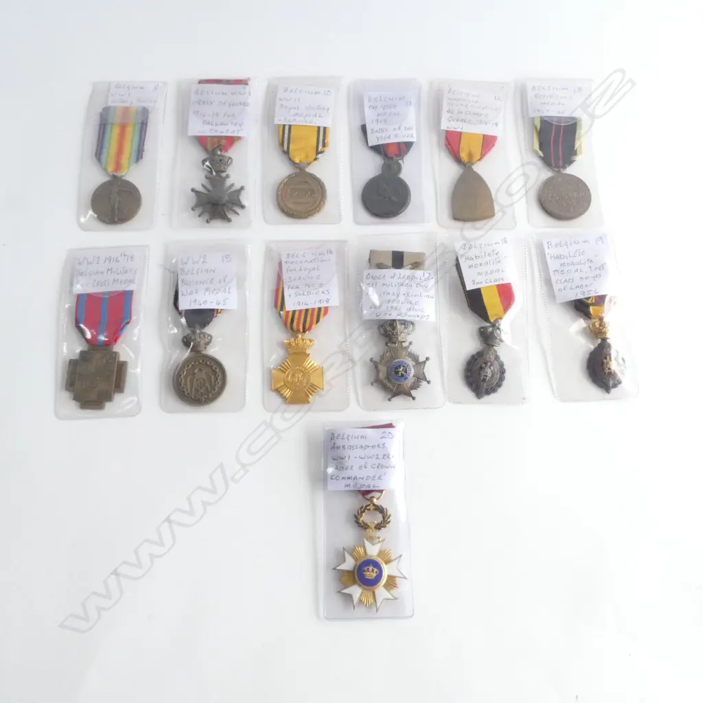 FOLDER OF 13 MEDALS maybe re-issue ? BELGIUM ETC Image 1++