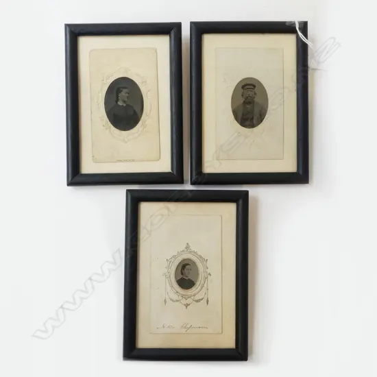 3 TINTYPE PORTRAIT PHOTOGRAPHS 85x120mm