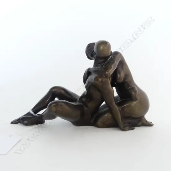 BRONZE SCULPTURE of COUPLE EMBRACING, H.90x160mm