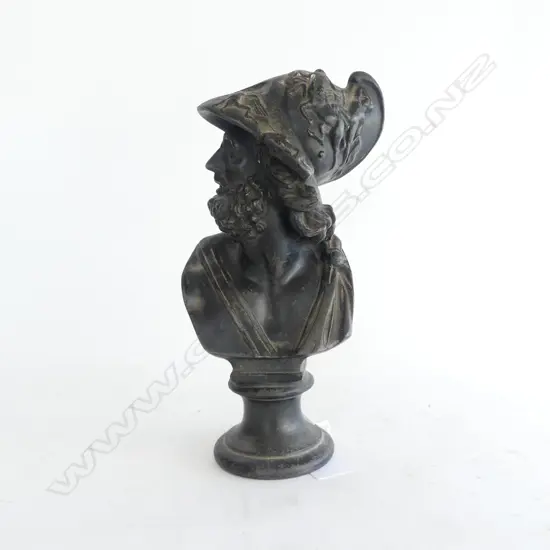 BRONZED SPELTER BUST of AJAX the Greek mythological hero. H.240mm   (AK43)