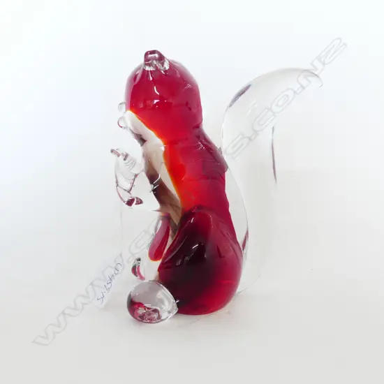 1970s MURANO SOMERSO SQUIRREL, 2 ORIG. LABELS