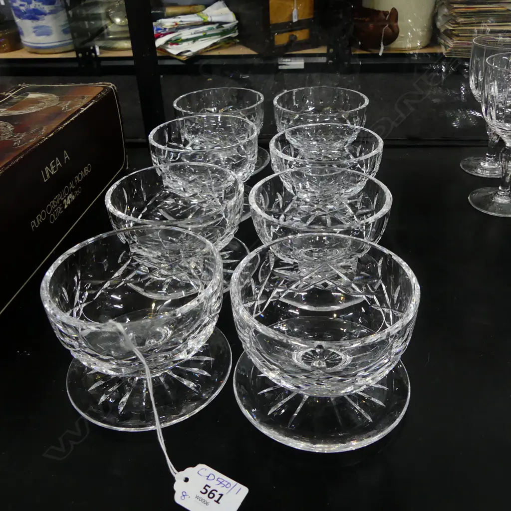 8 WATERFORD LISMORE SUNDAE GLASSES 105mm dia Image 1++