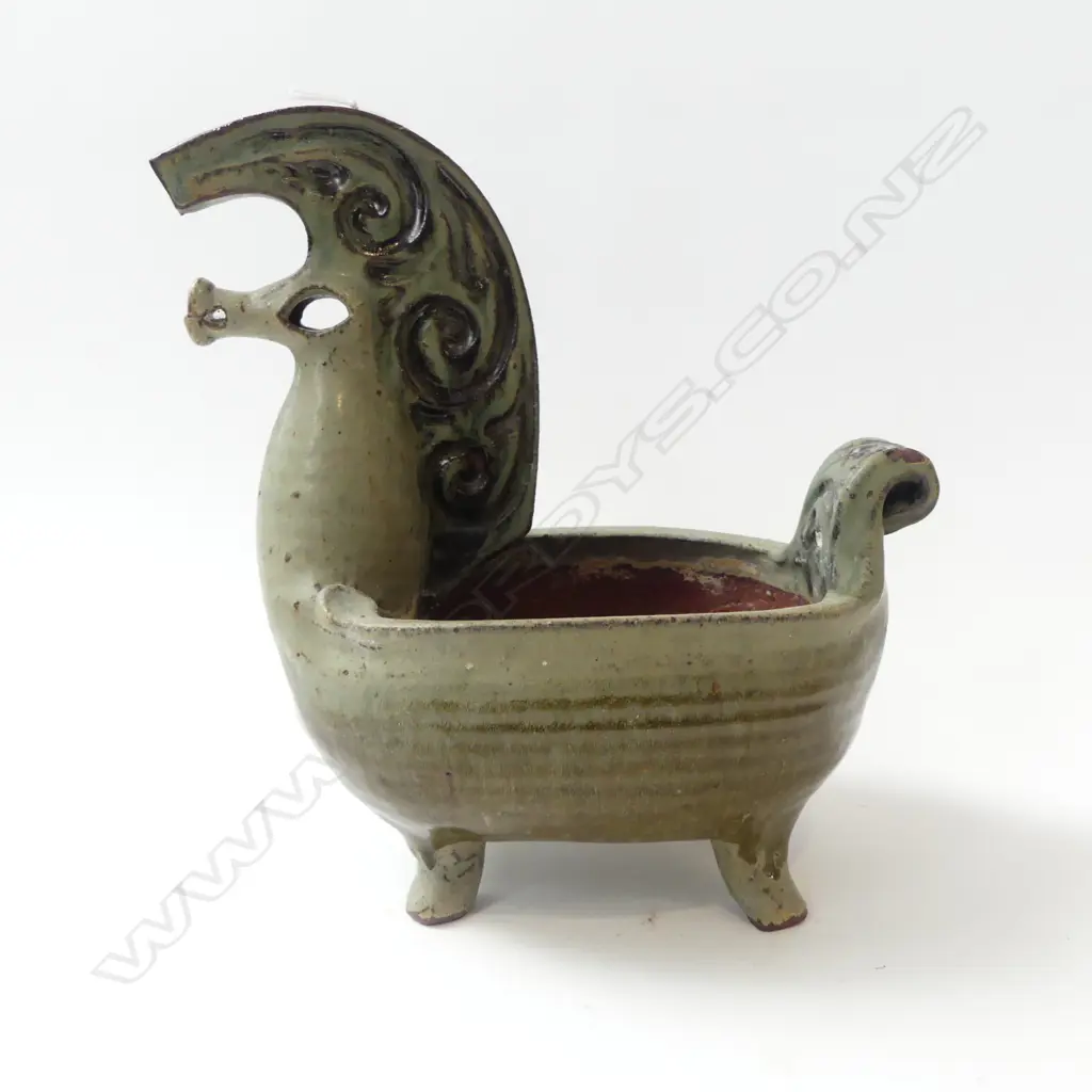 N.Z. STUDIO POTTERY HORSE FORM VASE ATTRIBUTED TO JULIET PETER; Small chip to tail H.260mm Image 1++