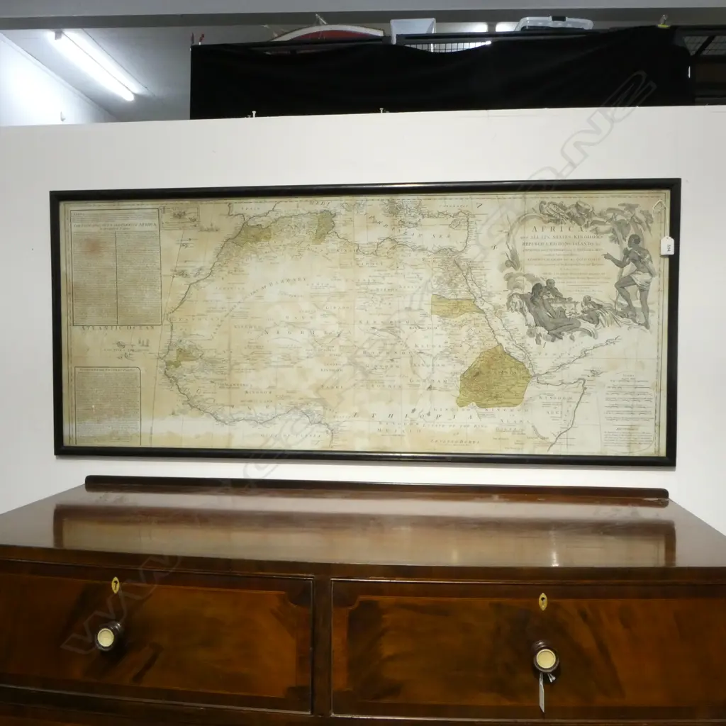 LG PERIOD MAP OF AFRICA 'AS THER ACT DIRECTS 1787' , TWO PARTS OF FOUR WHICH MADE UP THE WHOLE OF AFRICA, SOME STAINING, Image 1++
