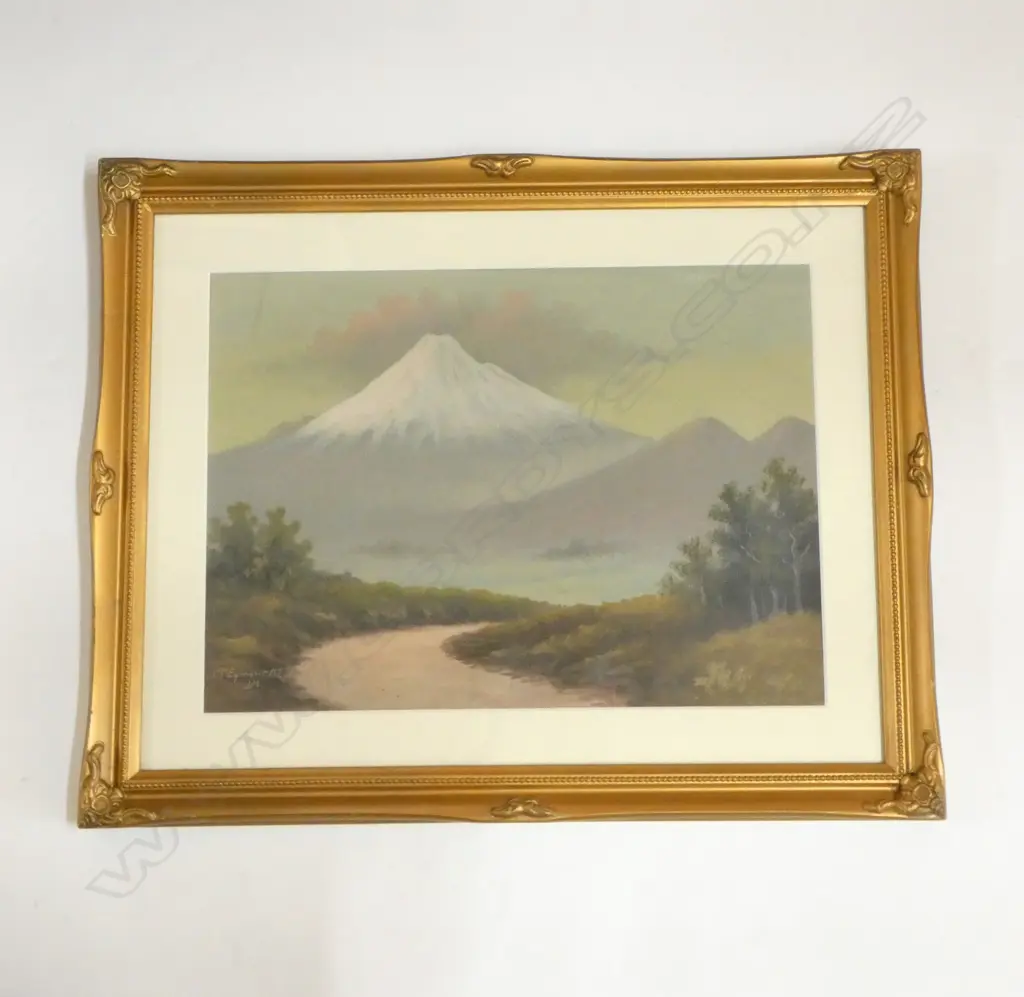 J MAYCLAIR 'MT EGMONT', OIL on BOARD, SIGNED, 280x380mm Image 1++