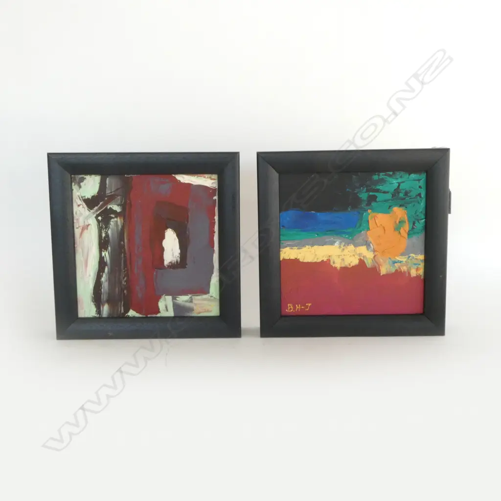 2 BEVERLY HOLLISTER-JONES 'ABSTRACT 1 & 2' 200x200mm Image 1++