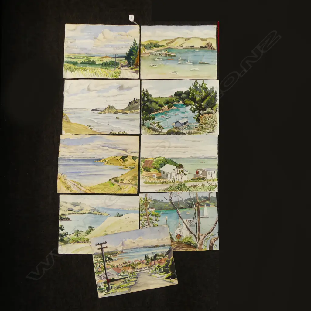 9 OSCAR KENDALL NZ LANDSCAPE WCs C.1963 285x390mm Image 1++