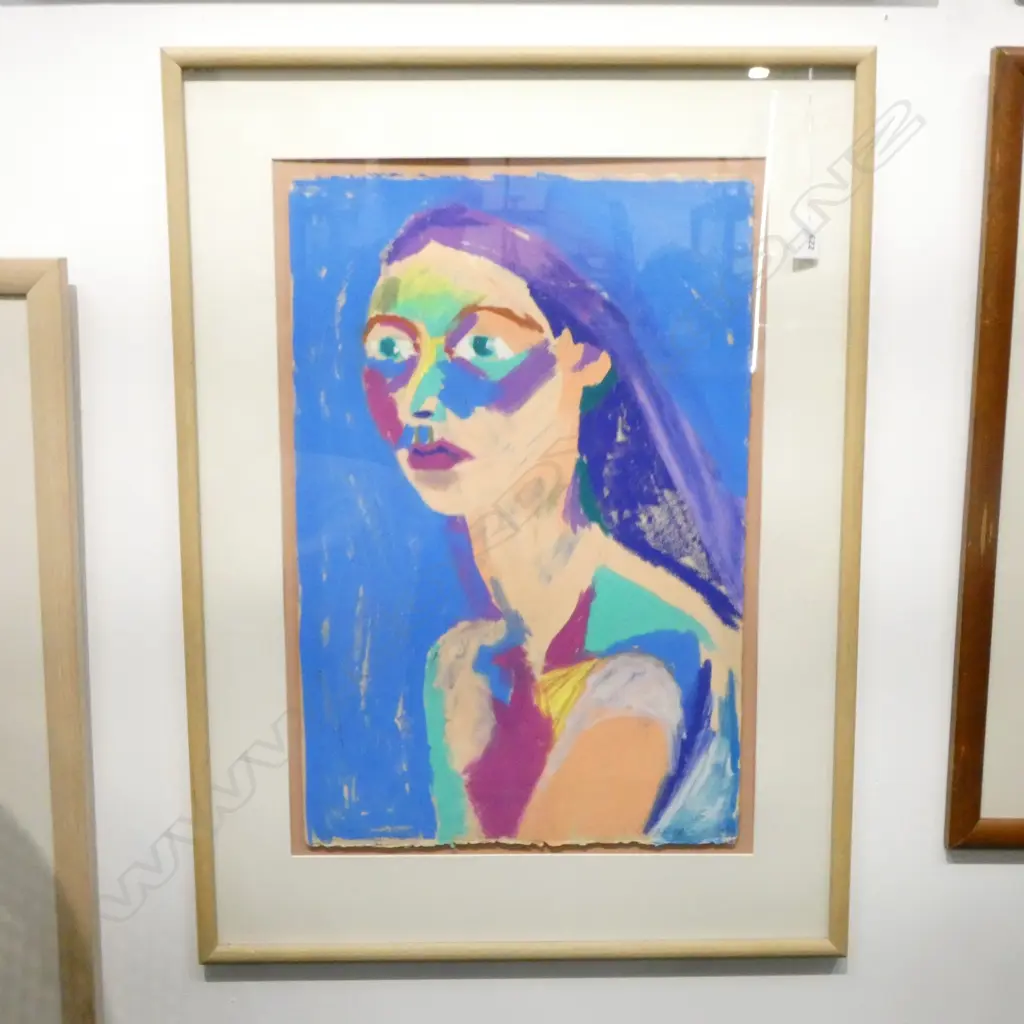 VICTORIA EDWARDS, PORTRAIT OF A WOMAN, PASTEL 1986 570x385mm Image 1++