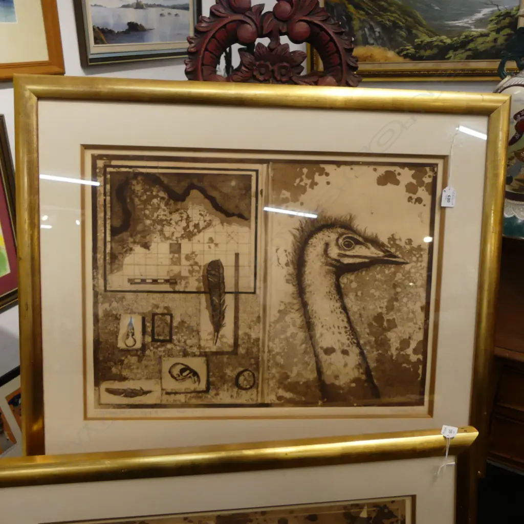 PETER WINCH, 'From documentation of the Voyage of 1535', pages 11 & 12, framed, 470x630mm Image 1++
