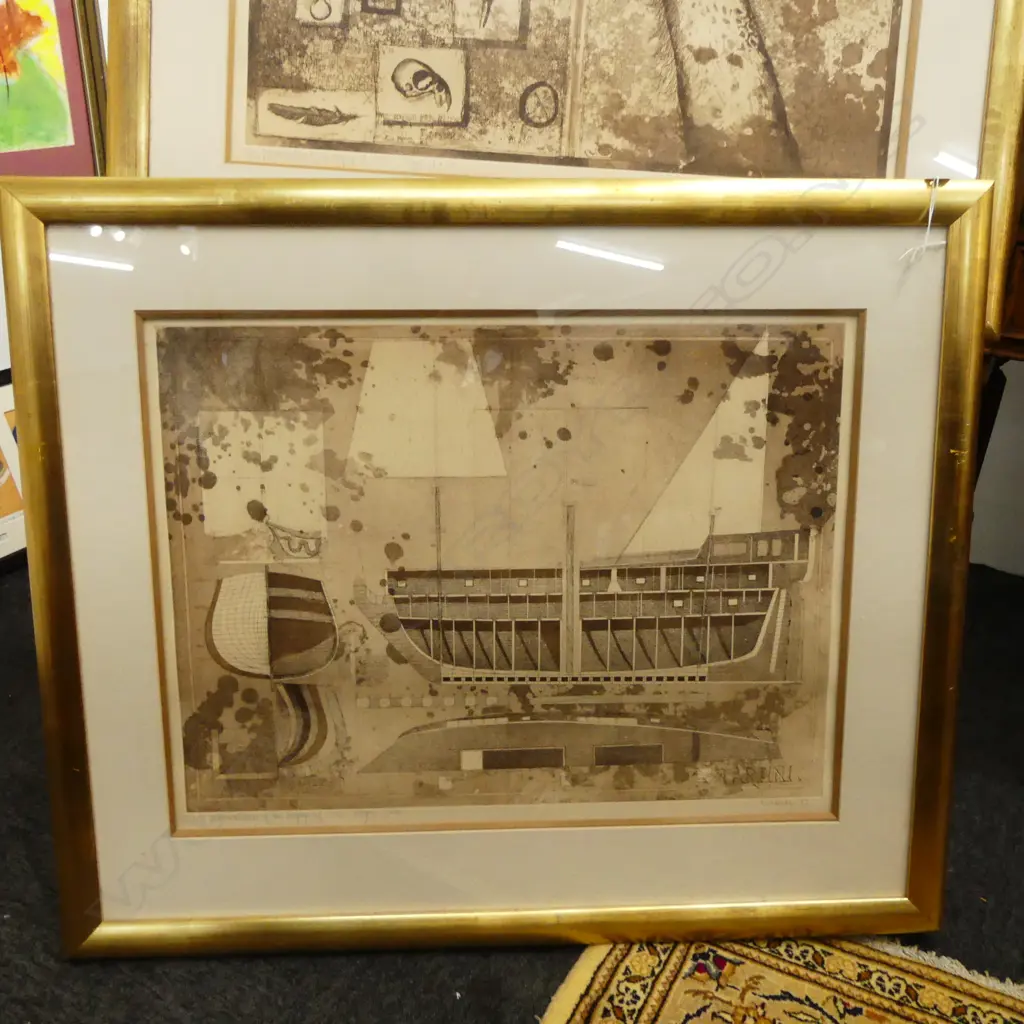 PETER WINCH, 'From documentation of the Voyage of 1535' pages 3 & 4, framed, 470x630mm Image 1++