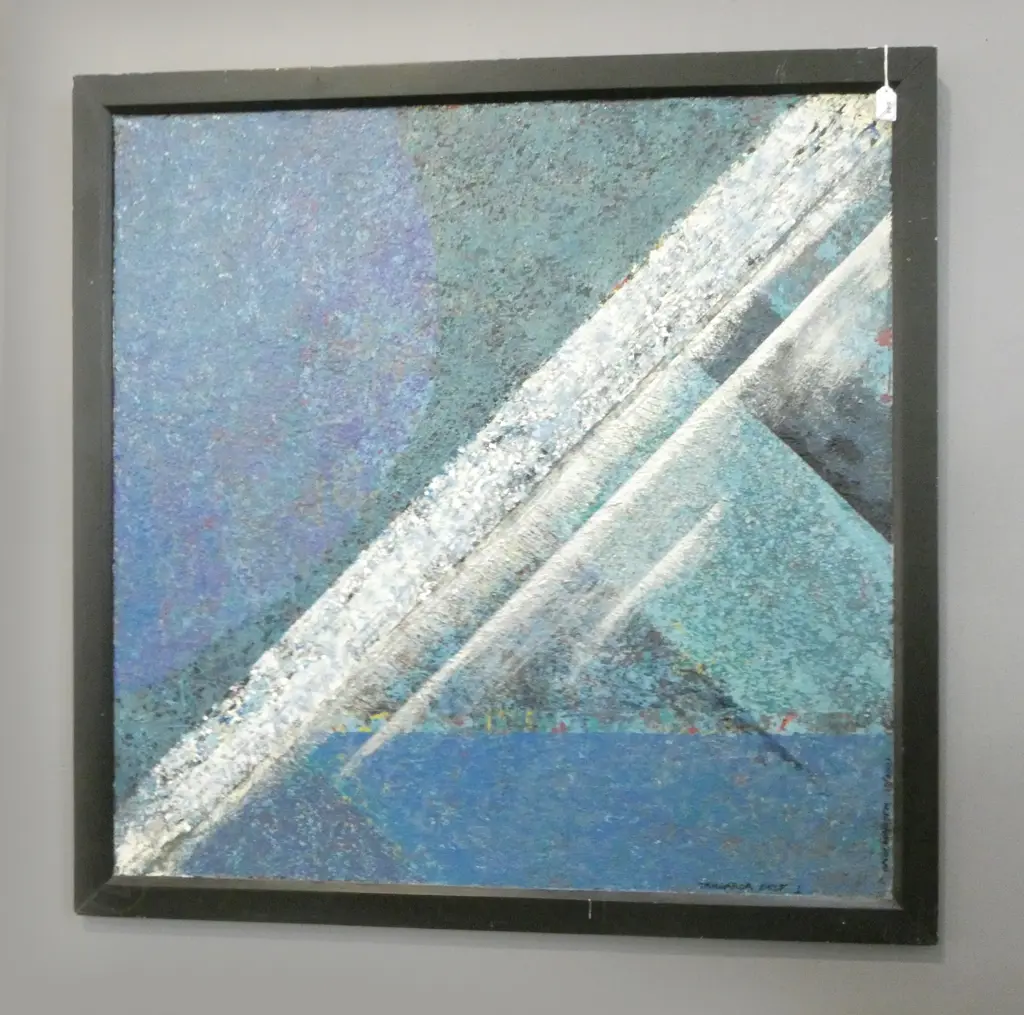 GARY HANSEN 'Te Kapa Moana O Hauraki Tangaroa Gulf Series' 2021mixed media 870 x 870mm labelled verso $2200 orig price Image 1++