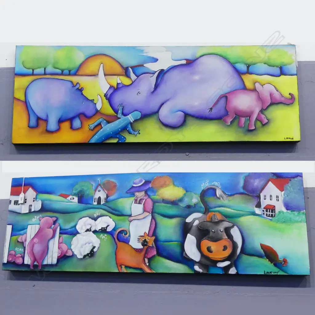 2 LAURYNE HART (SOUTH AFRICA) ORIGINAL WORKS,  310x910mm Image 1++