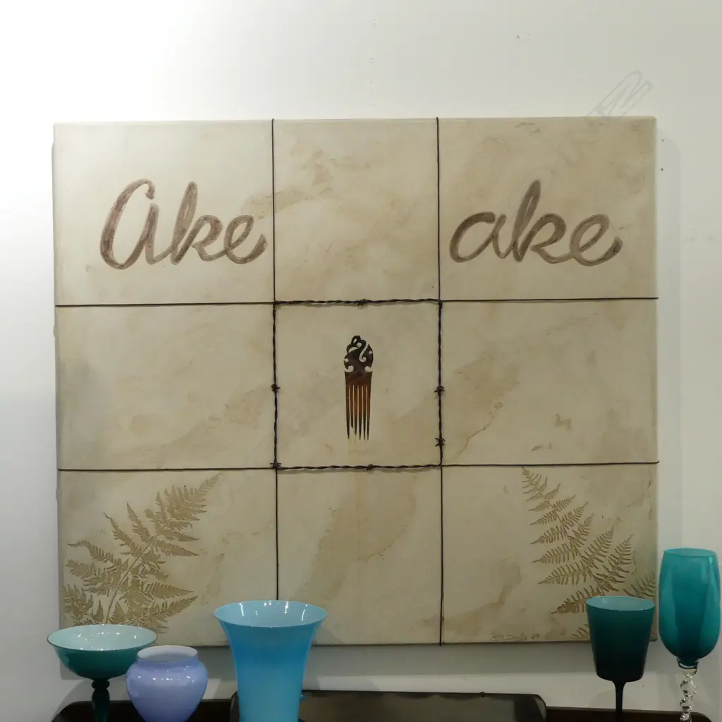 SHANE DUDLEY 'AKE AKE' IE FOREVER AND EVER, #1 OF TREATY SERIES, MIXED MEDIA ON BOARD, '09 1055x1210mm Image 1++