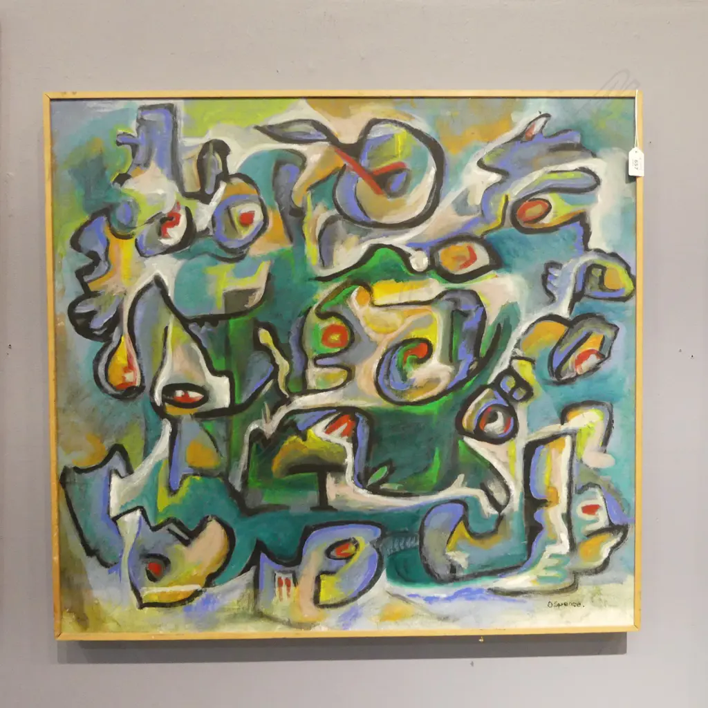 OLGA SPENCE (b.1914) ABSTRACT ACRYLIC ON BOARD 695x760mm Image 1++