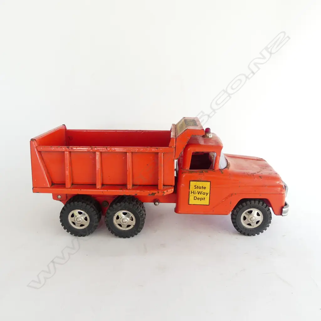VINTAGE TONKA TIN TOY  STATE HIGHWAY DUMP TRUCK ORIGINAL DECALS L370MM Image 1++