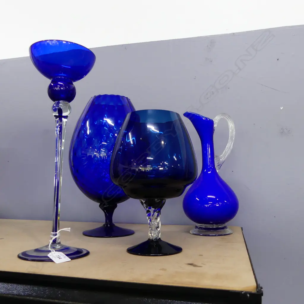 4 PCES BLUE MURANO GLASS H.350mm Image 1++