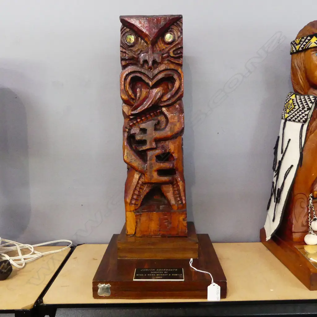 MAORI CARVING ‘JUNIOR AGGREGATE’ TROPHY H.600mm Image 1++