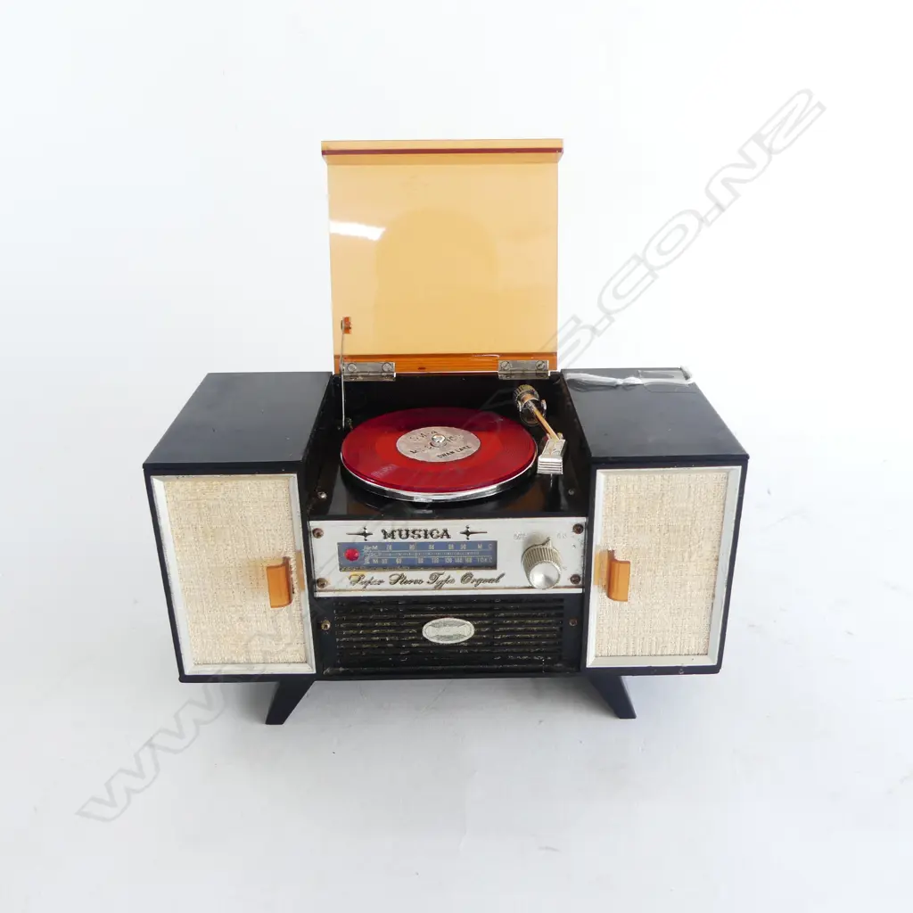 MINITURE RETRO GRAMMERPHONE MUSICAL JEWLERY BOX WORKING L190MM Image 1++