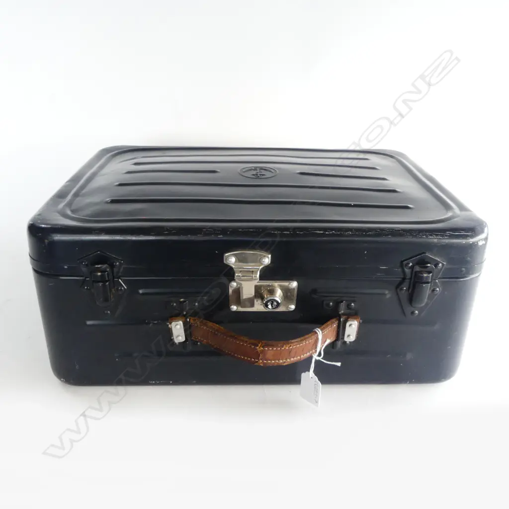 FRENCH NAVAL ALUMINUM SUITCASE; Briano Yves, 05 68 18716 5 C, with keys, 440x320x200MM Image 1++