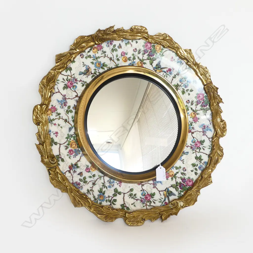 VINTAGE BURLEIGH WARE MIRROR, 485mm dia Image 1++