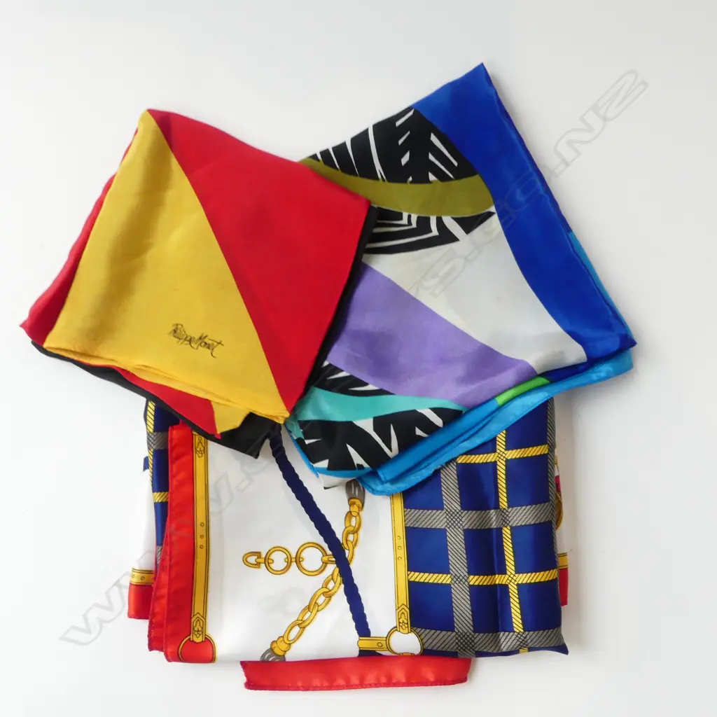 3 VINTAGE FASHION SCARFS PHILIPPE MONET SUNKYUNGSA & ANOTHER Image 1++