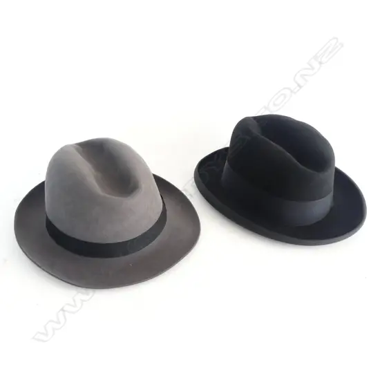 2 VINTAGE MENS TRILBY HATS  BY MCLAREN GLASGOW SIZE 6 & 7 1/8