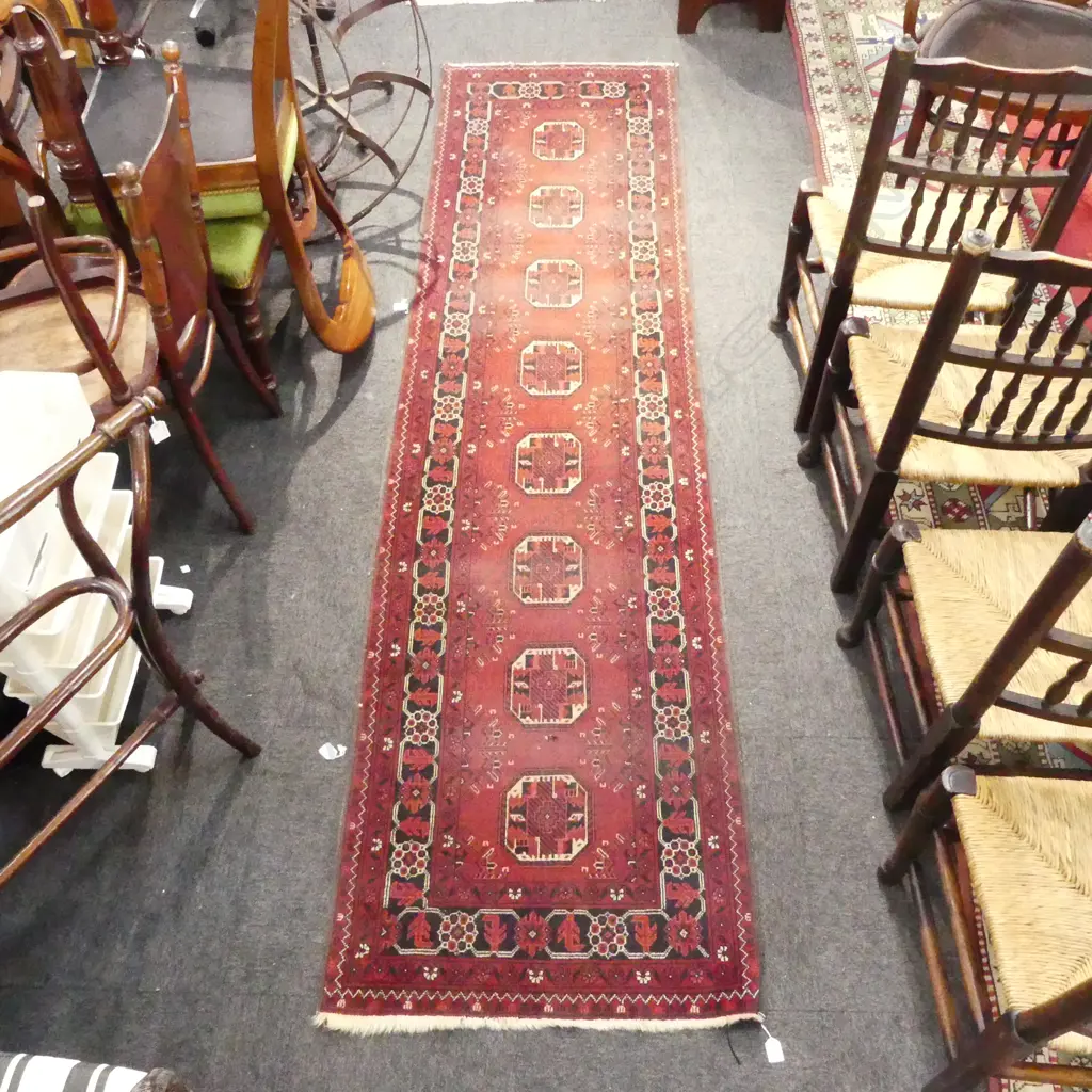 HAND KNOTTED WOOL PILE RUNNER 2850x750mm Image 1++