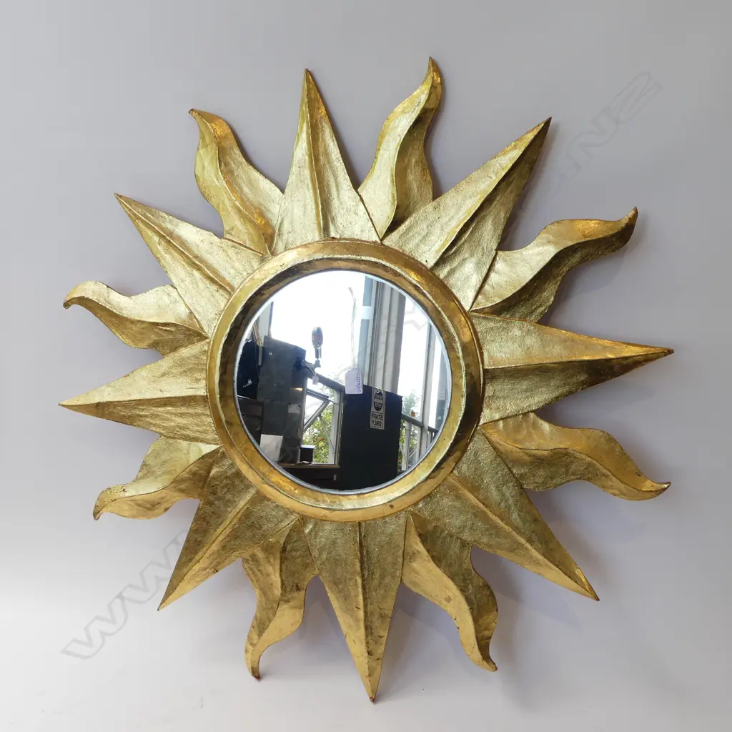 GOLD SUN STAR MIRROR 930mm dia Image 1++
