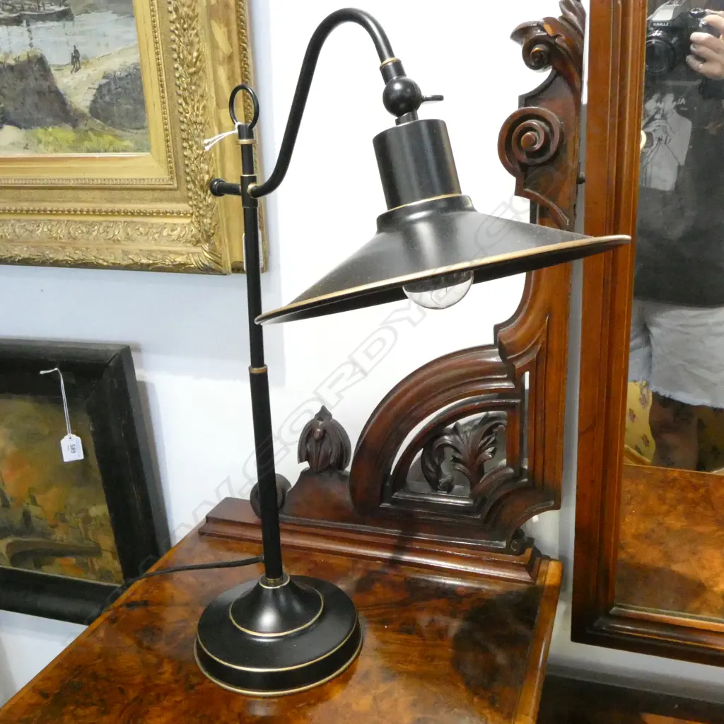 VINTAGE STYLE BLACK METAL DESK LAMP H.520mm Image 1++