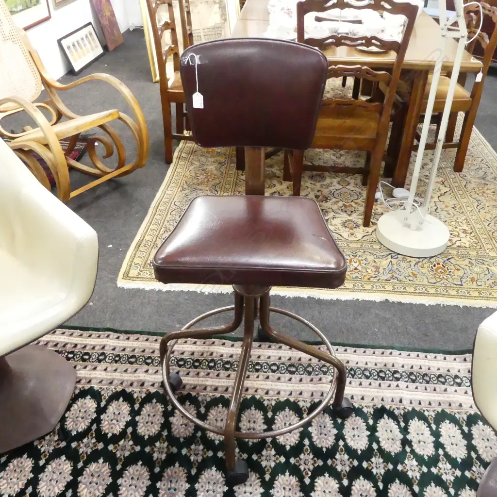 RETRO CHARLES JUDD OFFICE CHAIR H.1030mm hole to seat Image 1++