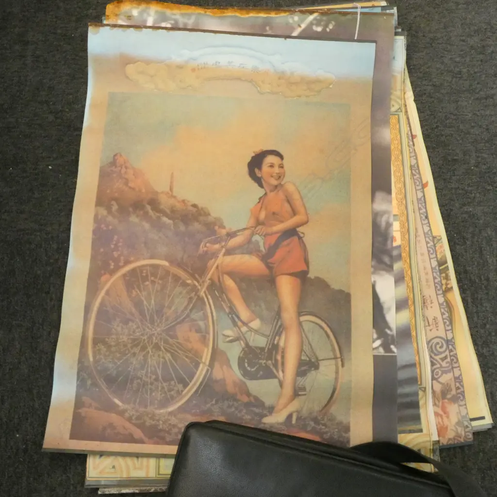 ASSORTED VINTAGE CHINESE ADVERTISING POSTERS - some damaged Image 1++