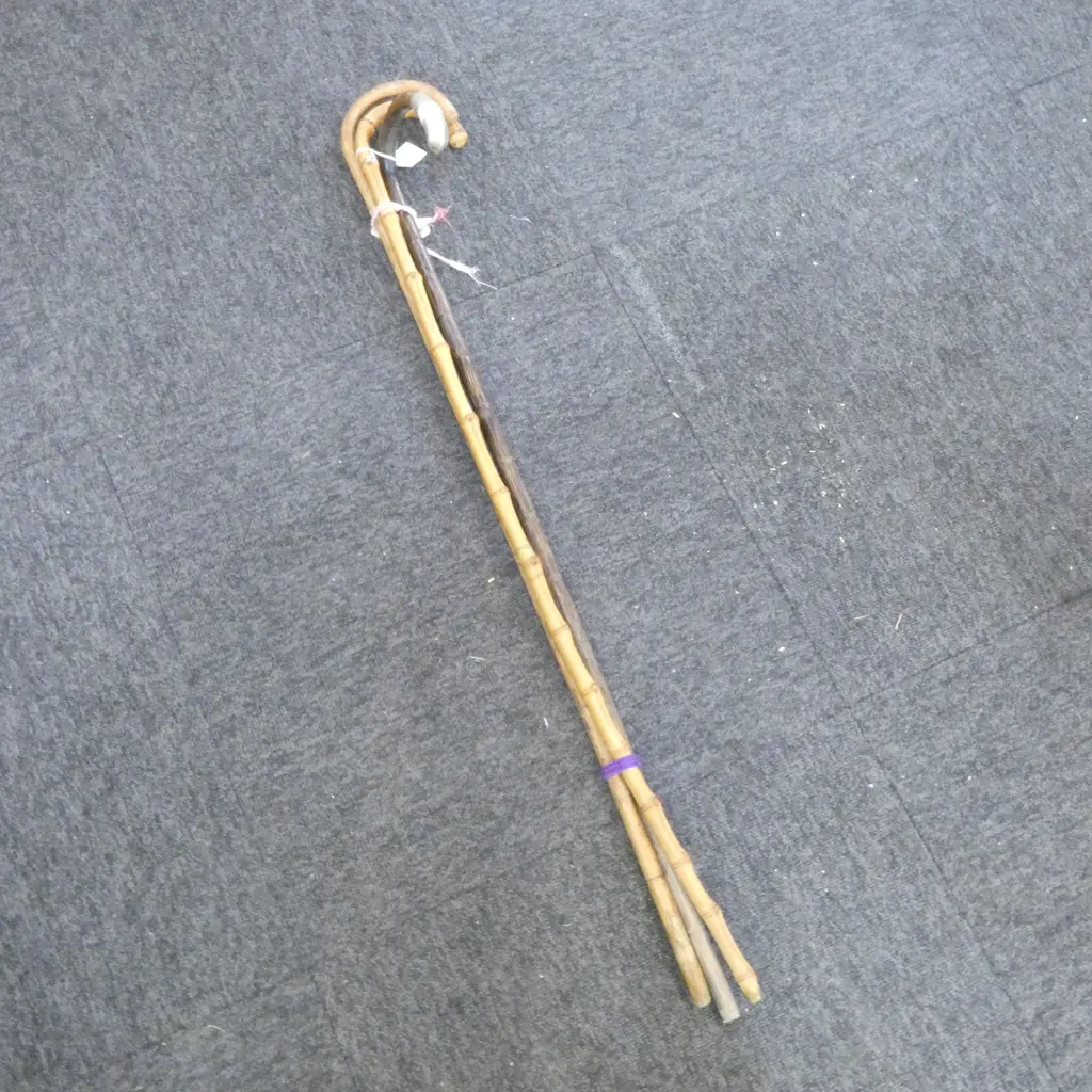 3 CANE WALKING STICKS; 1 STG SILVER CAP BIRM. 1912. H.910mm Image 1++
