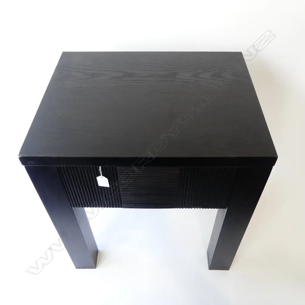 BLACK WOODEN  DRAWER BEDSIDE TABLE , 400 x 510 x 560MM Image 1++
